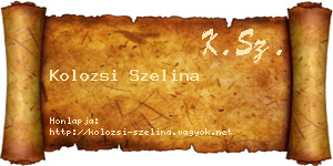 Kolozsi Szelina névjegykártya
